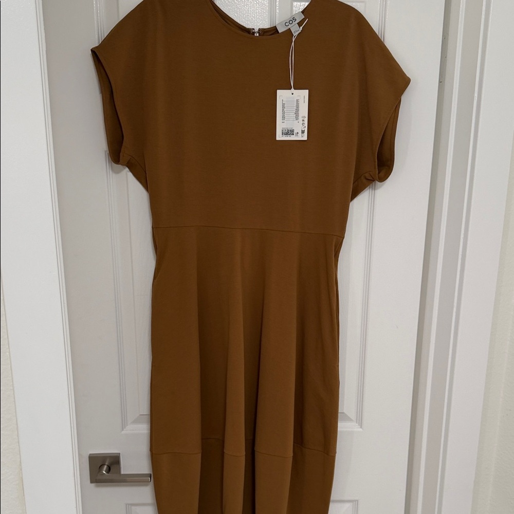 Cos Elegant Brown Midi Dress